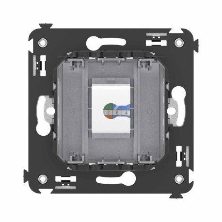 4404613 | Телефонная розетка RJ-12 без шторки в стену одинарная, "Avanti", "Закаленная сталь"-3