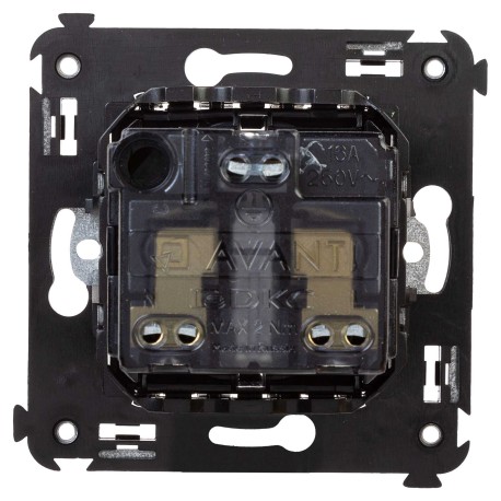 4402003 | Розетка в стену, 2P+E, с з/ш, "Avanti", "Черный квадрат"-2