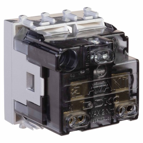 4404002 | Розетка модульная, 2P+E, с з/ш, "Avanti", "Закаленная сталь", 2 модуля-3