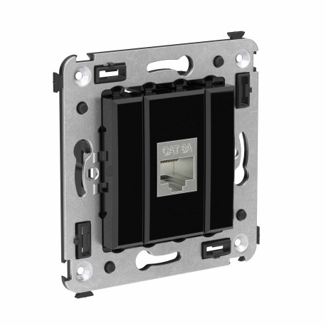 4402773 | Компьютерная розетка RJ-45 без шторки в стену, кат.6А одинарная экранированная, "Avanti", "Черный квадрат"-1