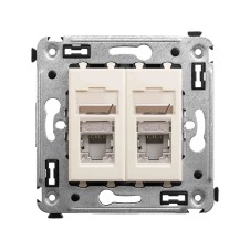 Компьютерная розетка RJ-45 в стену, кат.6 двойнаяэкранированная,Avanti, Ванильная дымка