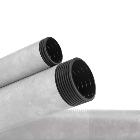 141920A-8K | Двустенная труба ПНД гибкая дренажная д.200мм с геофильтром, SN8, перфорация 360 град., в бухте 35м, цвет черный-2