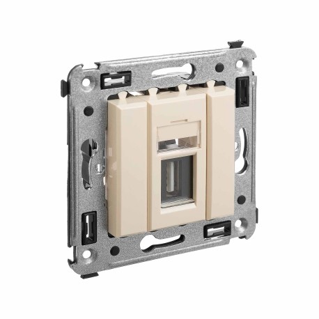 4405403 | USB 2.0 розетка одинарная в стену, тип А-А, Avanti, Ванильная дымка-1