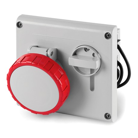 DIS4051687 | Розетка скрытой уст. с механической блокировкой и верхним расположением разъема IP67 16А 3P+E+N 400В