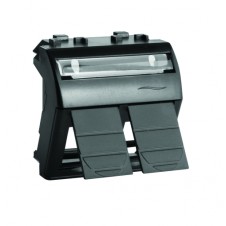 Адаптер для двух информационных разъемов Keystone, черный, 2мод.