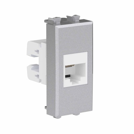 4404611 | Телефонная розетка RJ-12 без шторки модульная, "Avanti", "Закаленная сталь", 1 модуль-1