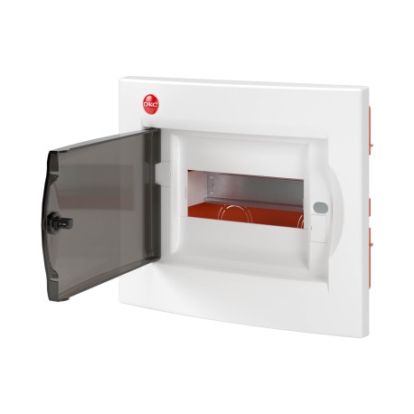 81908 | Щиток встраиваемый с дверцей 8 мод., IP41, белый, с клем.блок.1х87508 и замком-2