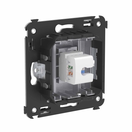 4404613 | Телефонная розетка RJ-12 без шторки в стену одинарная, "Avanti", "Закаленная сталь"-2