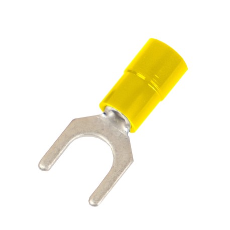 2C16P-EE-PA | Наконечник вилочный с изолир.фланцем ПА, легкий ввод жилы, 2,5-6 кв.мм М6 (д.6,4 мм) (НВИ)