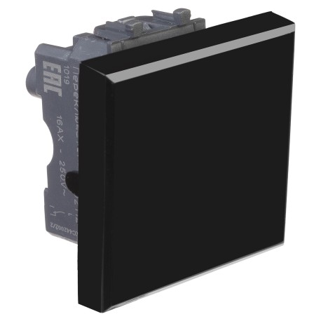 4402112 | Переключатель одноклавишный модульный, "Avanti", "Черный квадрат", 2 модуля-1