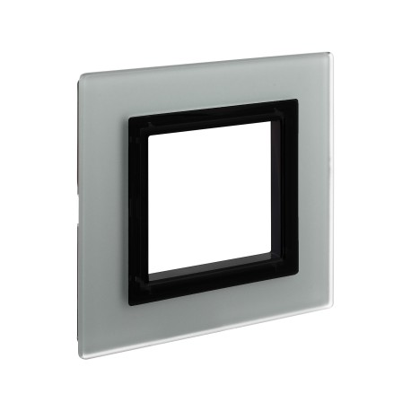 4404822 | Рамка из натурального стекла, ,"Avanti", светло-серая, 2 модуля-1