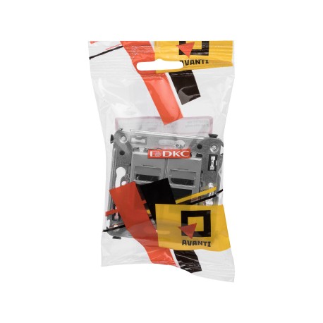 4404314 | Телефонная розетка RJ-12 в стену двойная, "Avanti", "Закаленная сталь"-4