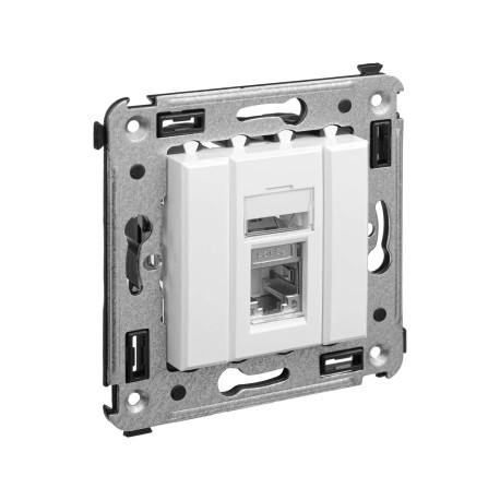 4400363 | Компьютерная розетка RJ-45 в стену, кат.5e одинарнаяэкранированная,Avanti, Белое облако-1