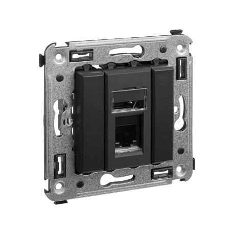 4412313 | Телефонная розетка RJ-12 в стену одинарная, Avanti, Черный матовый-1