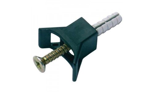 21041303 | Держатель для хомутов с дюбелем, черный, ДКС