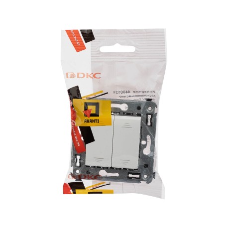 4400124 | Инвертор двухклавишный в стену, Avanti, Белое облако-4