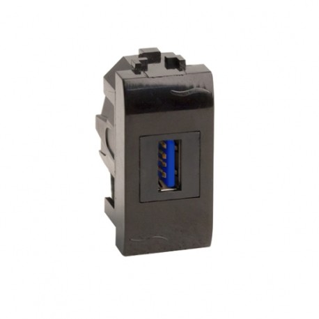 77300N | USB 3.0 розетка, Brava, черная, 1 мод.