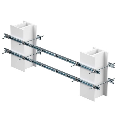 EX-D2TRB030510U | Обжимной комплект монтажных профилей тип 3 , крепление к двум стойкам, размерами 250 на 400 мм , длина профиля 1000 мм , длякрепления 2 оболочки(ек) одного типоразмера с видом защиты Ex d, горячеоцинкованный