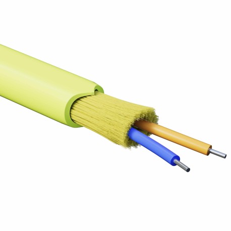 RNDT5C2LM01 | Кабель волоконно-оптический, распределительный, арамидные упрочняющие нити, для внутренней прокладки, нг(А)-HF, 2 ОВ, категория OM5 (G.651.1) плотный буфер, 0,4 кН, барабан 2000 м