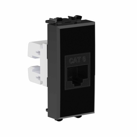 4402691 | Компьютерная розетка RJ-45 без шторки модульная, кат.6, "Avanti", "Черный квадрат", 1 модуль-1
