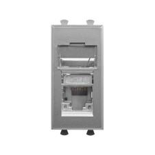 Компьютерная розетка RJ-45 модульная, кат. 6 экранированная,"Avanti","Закаленная сталь", 1 модуль