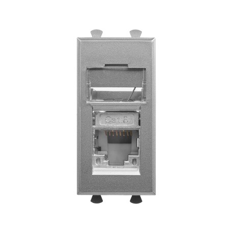 4404391 | Компьютерная розетка RJ-45 модульная, кат. 6 экранированная,"Avanti","Закаленная сталь", 1 модуль