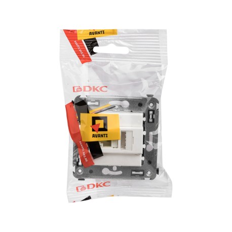 4400463 | Компьютерная розетка RJ-45 в стену, кат.5e одинарная, "Avanti", "Белое облако"-4