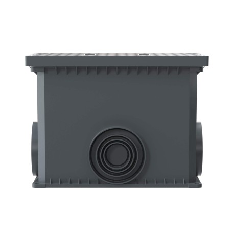 025002 | Смотровой переходной колодец с крышкой для двустенных труб,335х240х255