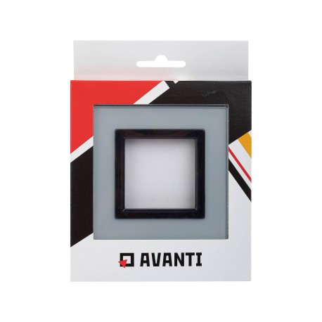 4404822 | Рамка из натурального стекла, ,"Avanti", светло-серая, 2 модуля-4