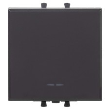 Переключатель одноклавишный модульный, Avanti, Черный матовый, 2 модуля