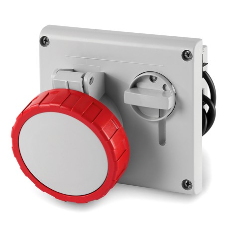 DIS4053287 | Розетка скрытой уст. с механической блокировкой и верхним расположением разъема IP67 32А 3P+E+N 400В