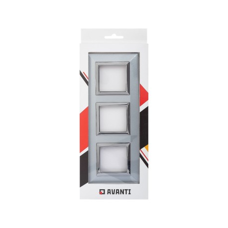 4404856 | Рамка из металла, "Avanti", светло-серебристая, 6 модулей-4