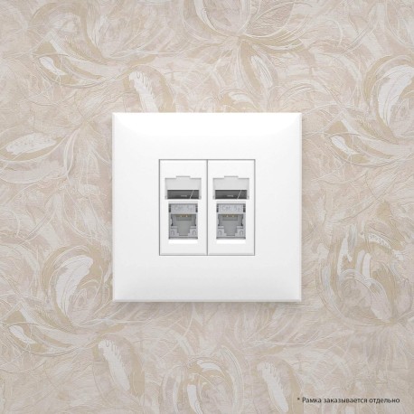 4400364 | Компьютерная розетка RJ-45 в стену, кат.5e двойная экранированная, "Avanti", "Белое облако"-5