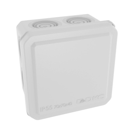 53770 | Коробка ответвительная с 8+2 кабельными вводами д.20/20мм, IP55,70х70х40мм-1