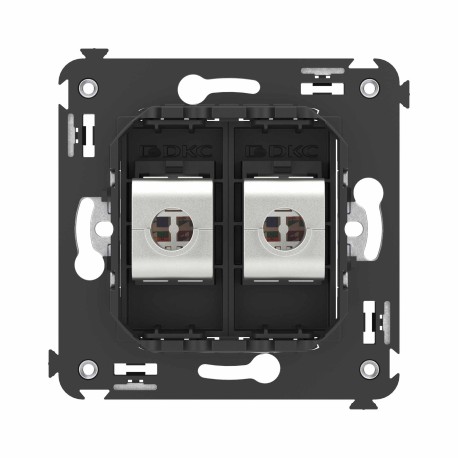 4412774 | Компьютерная розетка RJ-45 без шторки в стену, кат.6А двойная экранированная, "Avanti", "Черный матовый"-3