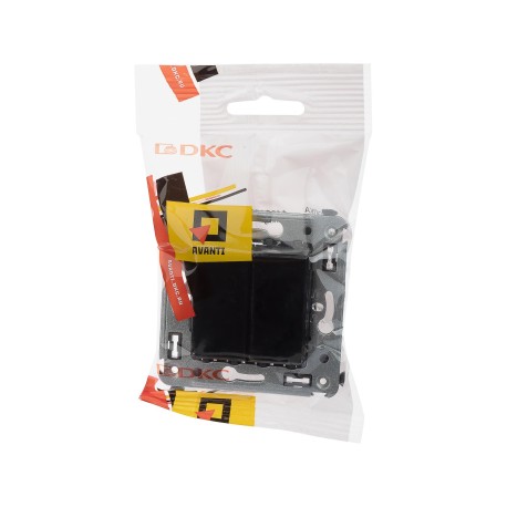 4402154 | Кнопка двухклавишная в стену, Avanti, Черный квадрат-4