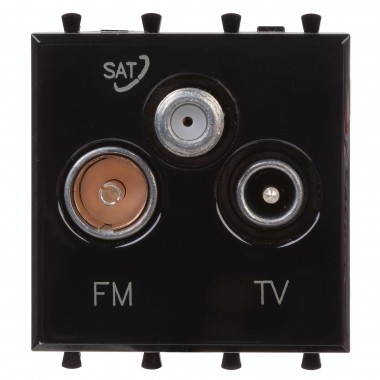 4402532 | Розетка TV-FM-SAT модульная, "Avanti", "Черный квадрат", 2 модуля