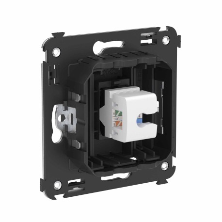 4412693 | Компьютерная розетка RJ-45 без шторки в стену, кат.6 одинарная, "Avanti", "Черный матовый"-2