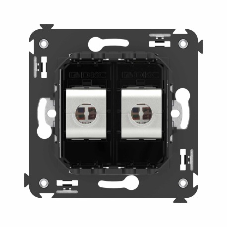 4402794 | Компьютерная розетка RJ-45 без шторки в стену, кат.6 двойная экранированная, "Avanti", "Черный квадрат"-3