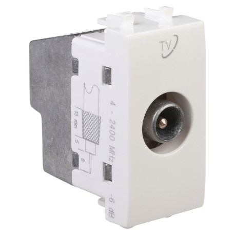 4400511 | Розетка TV проходная модульная, "Avanti", "Белое облако", 1 модуль-1