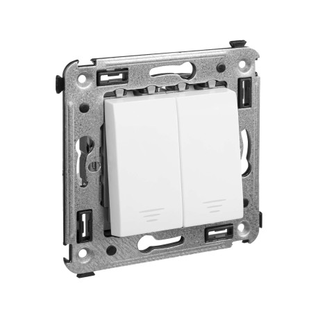 4400154 | Кнопка двухклавишная в стену, Avanti, Белое облако-1