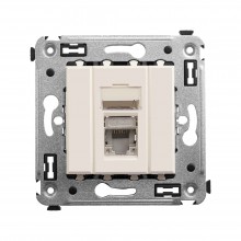 Компьютерная розетка RJ-45 в стену, кат.5e одинарная экранированная, Avanti,Ванильная дымка