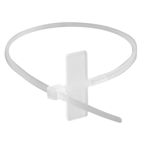 252110SR-M | Хомут P6.6 маркировочный, белый 2,5x110, горизонтальная табличка над замком 20x9