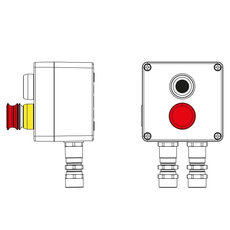 2201.121.22.11C | Взрывозащищенный пост управления из алюминия CPE-A-12-(1xP1B(11)-1xP3E(11))-2xKA2MHK(C)1Ex d e IIC Т5 Gb / Ex tb IIIC T95°C Db IP66