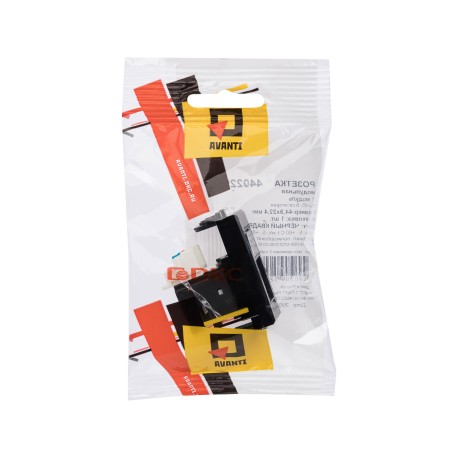 4402291 | Компьютерная розетка RJ-45 модульная, кат.6, "Avanti", "Черный квадрат", 1 модуль-4