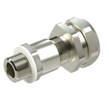 Взрывозащищенный универсальный кабельный ввод серии КАЕРМ для бронированного и небронированного кабеля в металлорукаве COSMEC Dn:26 М32х1,5 d:17,8-24мм. Никелированная латунь IP66/IP68