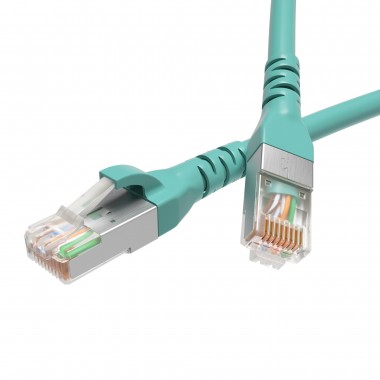 RN6ASF4530AQ | Патч-корд экранированный CAT6A S/FTP 4х2, LSZH, бирюзовый, 3.0 м