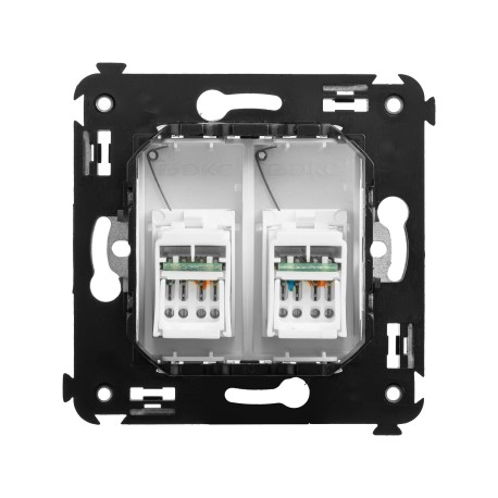 4400374 | Компьютерная розетка RJ-45 в стену, кат.6А двойная, Avanti, Белое облако-2