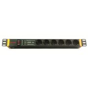 Блок розеток для 19" шкафов, 6 розеток S
