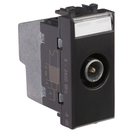 4412511 | Розетка TV проходная модульная, Avanti, Черный матовый, 1 модуль-1